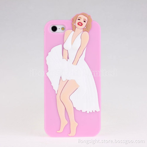 Sexy Girl marilyn monroe silicone case for iphone 5